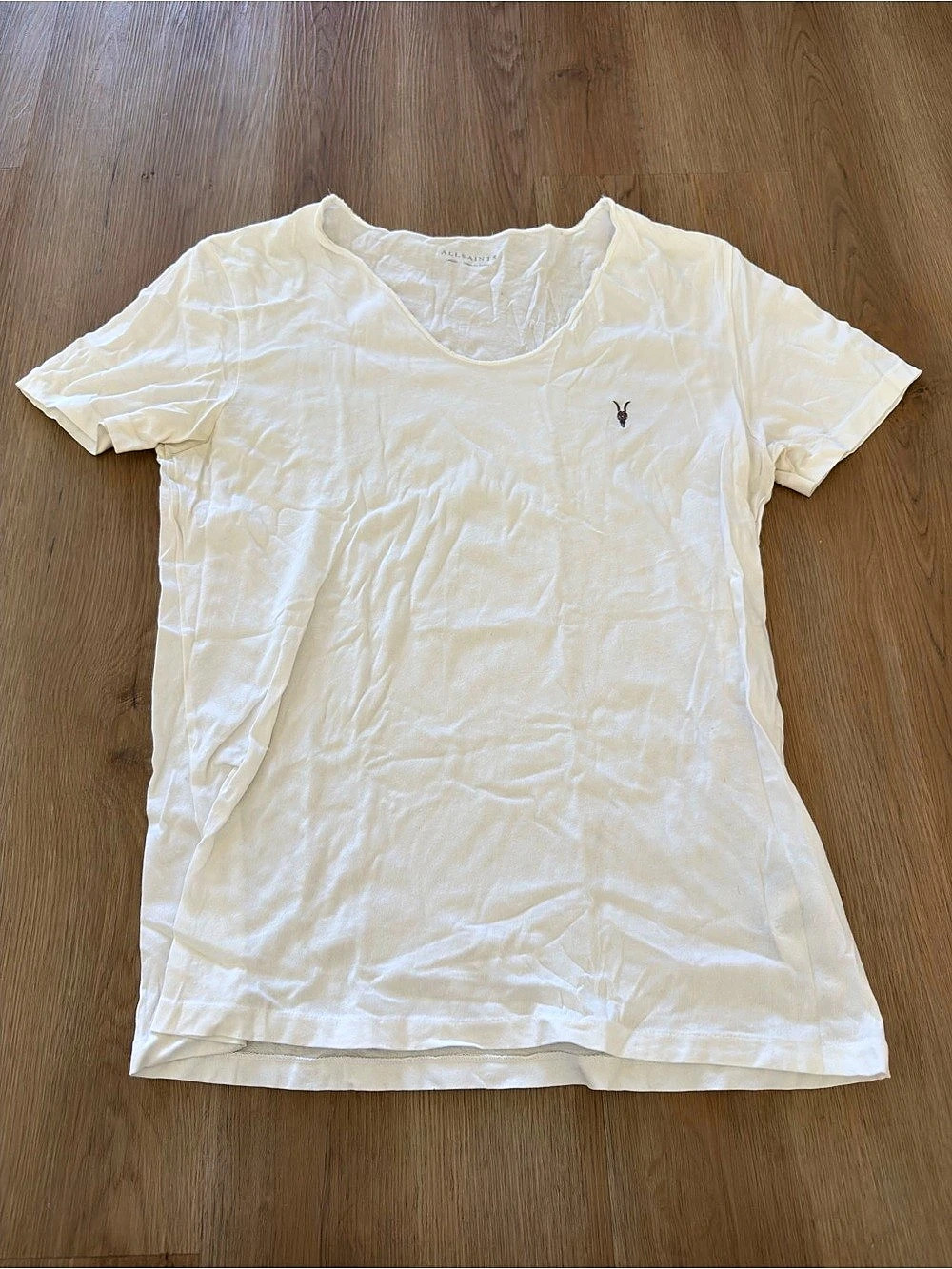 AllSaints Tonic Scoop Tee White Short Sleeve T-Shirt